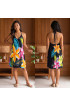 Hand Painted Rayon Halter Mini Dress